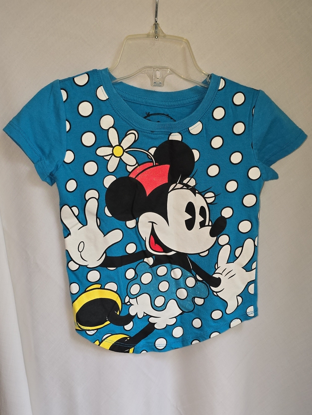 Disney Blue Minnie Mouse Polka Dot Short Sleeve Tee